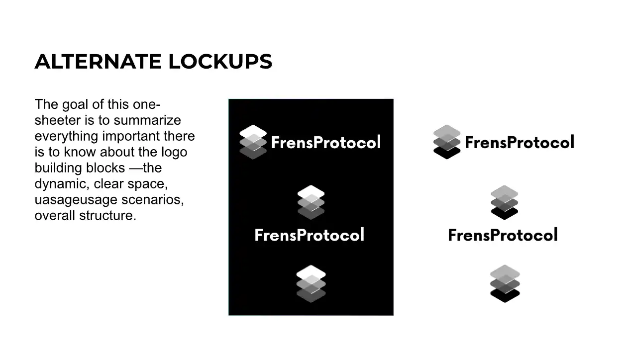 Frens Protocol branding guide page 4 by Nacer Ayad — visual identity system
